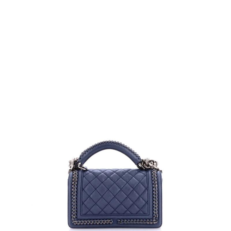 Chanel Chain Handle Boy Flap Bag Quilted Calfskin Small - 3