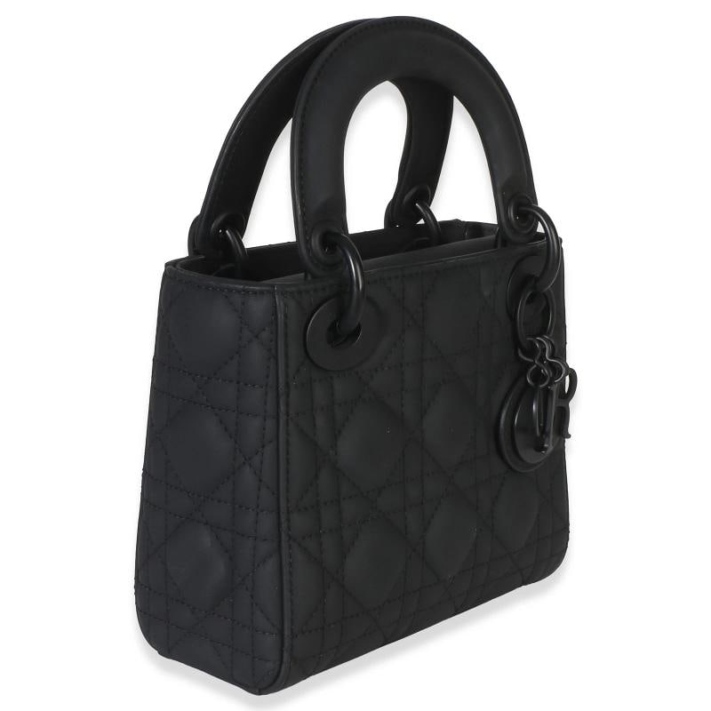 Christian Dior Black Ultra Matte Supple Cannage Calfskin Mini Lady Dior - 4