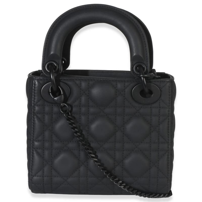 Christian Dior Black Ultra Matte Supple Cannage Calfskin Mini Lady Dior - 5