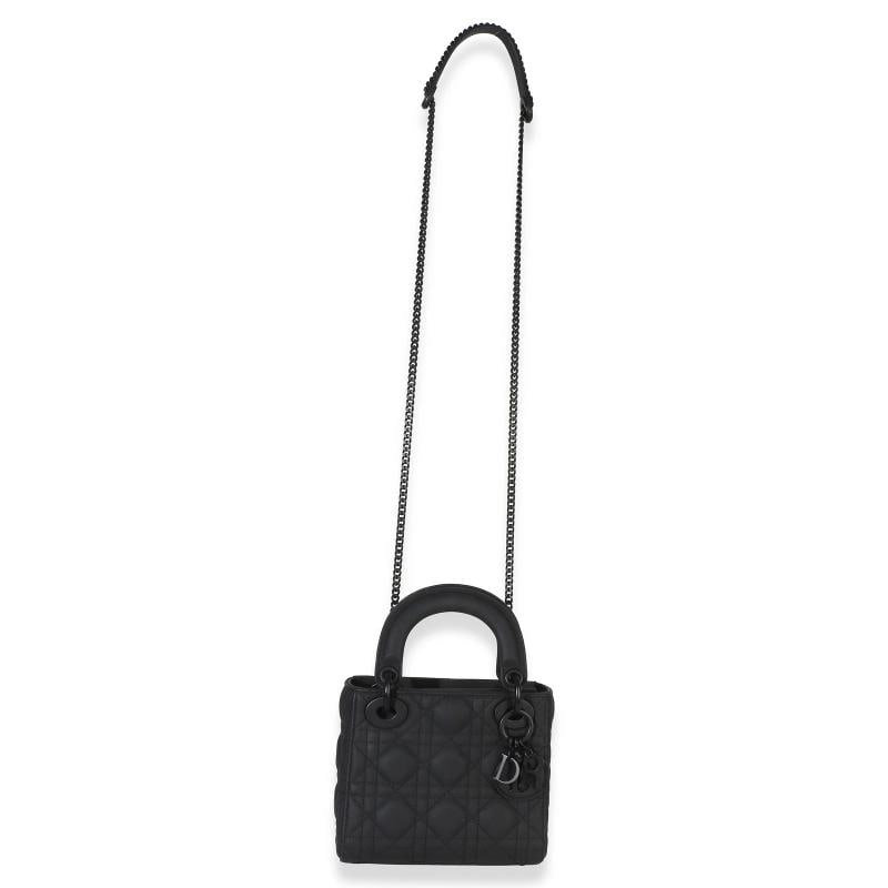 Christian Dior Black Ultra Matte Supple Cannage Calfskin Mini Lady Dior - 6