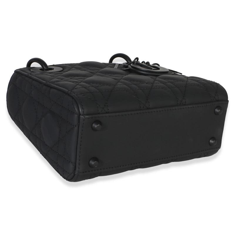 Christian Dior Black Ultra Matte Supple Cannage Calfskin Mini Lady Dior - 8
