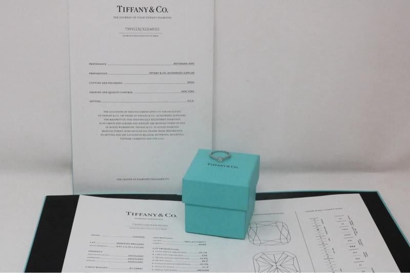 Tiffany & Co Platinum NOVO Cushion Diamond Engagement Ring 0.57ct - 2