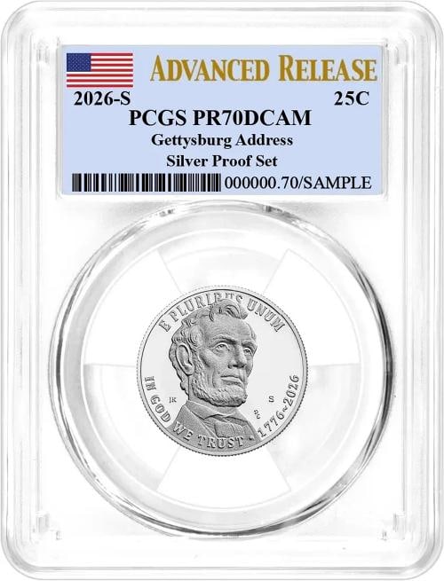2026 S Silver Proof 10-Coin Set PCGS PR70 DCAM Advanced Release Flag Label - 14