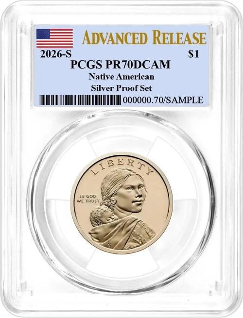 2026 S Silver Proof 10-Coin Set PCGS PR70 DCAM Advanced Release Flag Label - 16