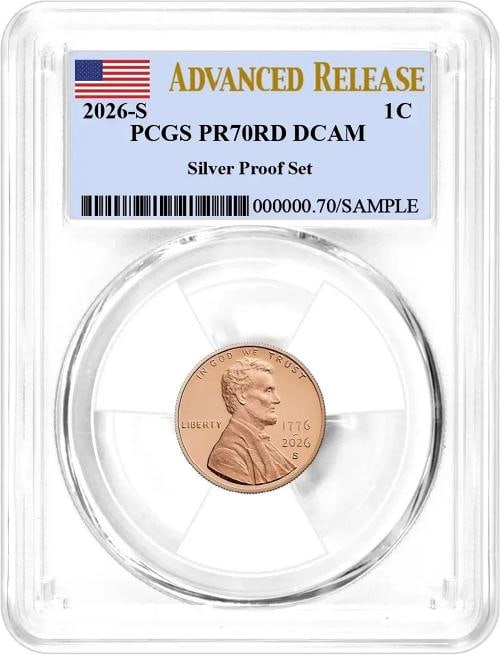 2026 S Silver Proof 10-Coin Set PCGS PR70 DCAM Advanced Release Flag Label - 20