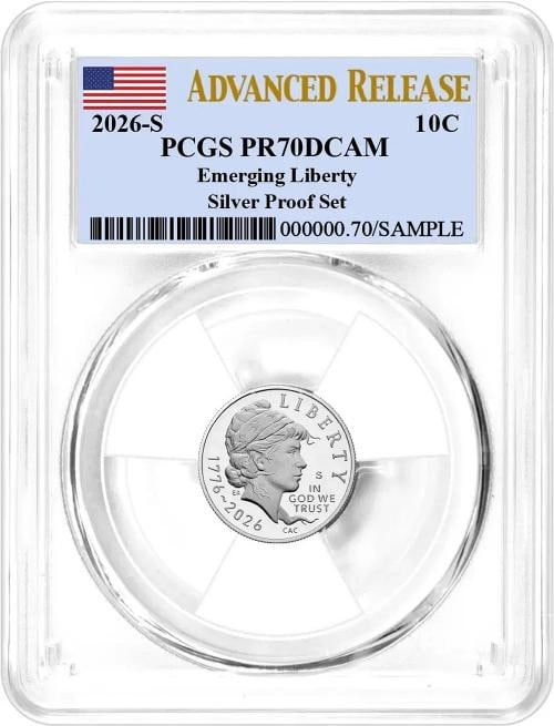 2026 S Silver Proof 10-Coin Set PCGS PR70 DCAM Advanced Release Flag Label - 4