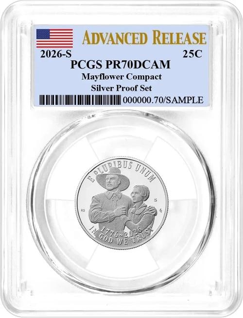 2026 S Silver Proof 10-Coin Set PCGS PR70 DCAM Advanced Release Flag Label - 6