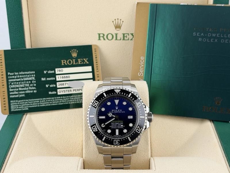 Rolex Sea Dweller Deepsea 116660 James Cameron Black & Blue Dial Steel Box Paper - 13
