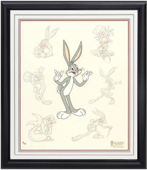 Warner Bros Bob Clampett Bugs Bunny Persona Hand Painted Cel Sericel Animation: Numbered (192 of 750), archival matted to approximately 16" x 13", and 25" x 22" with its custom frame. Type: Hand Painted Sericel, Painting,Animation Studio: Warner Bros,Era: 1970-Now,Country of Orig