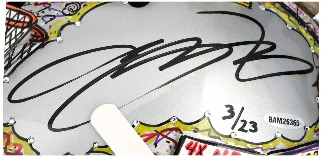 Lebron James Signed Charles Fazzino Pop Art Ohio Helmet UDA Upper Deck Fanatics - 6