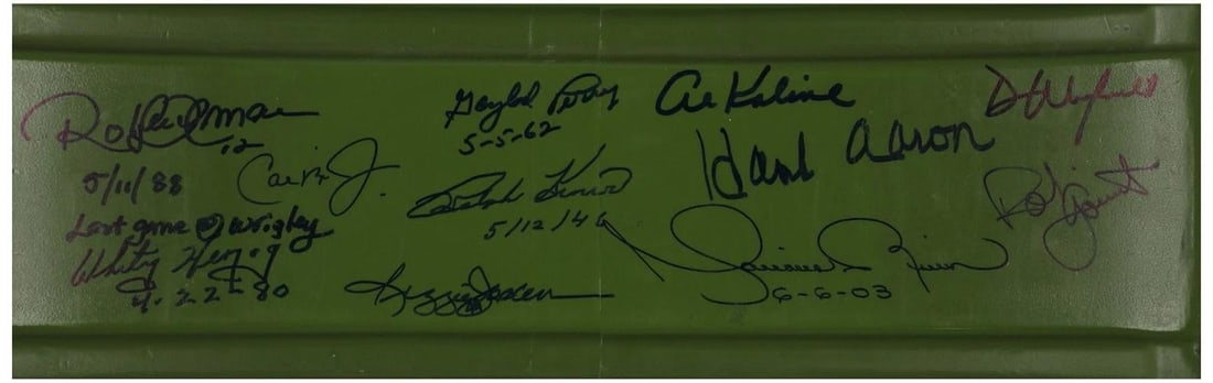 The Finest Hall Of Fame Multi Signed Wrigley Field Seatback 50 Sigs! Steiner COA - 4