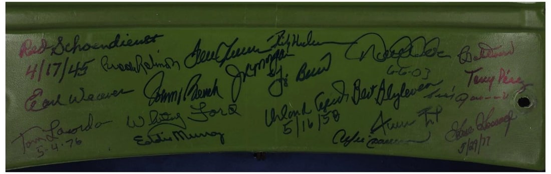 The Finest Hall Of Fame Multi Signed Wrigley Field Seatback 50 Sigs! Steiner COA - 5
