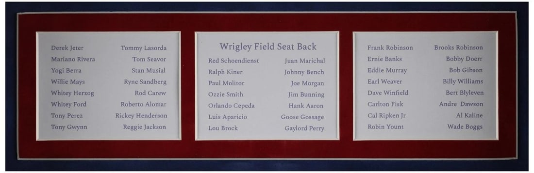 The Finest Hall Of Fame Multi Signed Wrigley Field Seatback 50 Sigs! Steiner COA - 6
