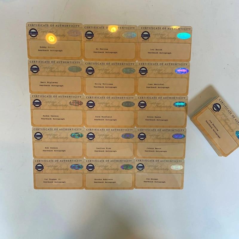 The Finest Hall Of Fame Multi Signed Wrigley Field Seatback 50 Sigs! Steiner COA - 9