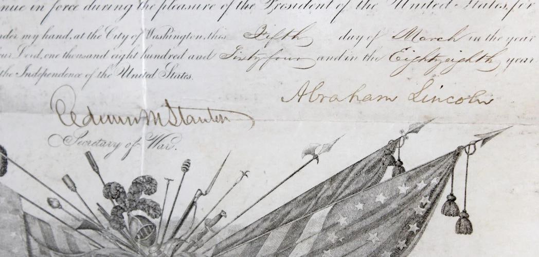 Abraham Lincoln Signed & Framed 15.75x19.75 1864 Military Appointment BAS LOA - 8
