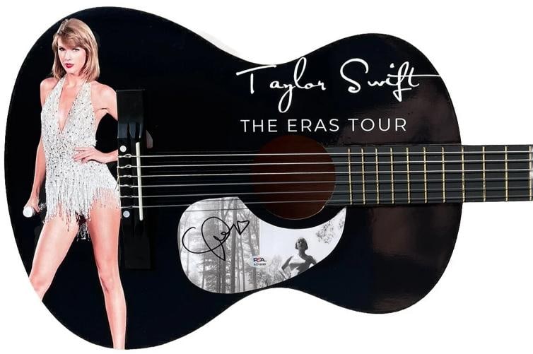 Taylor Swift Signed Custom Acoustic Guitar (JSA): Industry: Music,Signed: Yes,Autograph Authentication: Professional Sports (PSA/DNA),Object Type: Guitar & Guitar Pick,Original/Reproduction: Original,Country of Origin: United States
