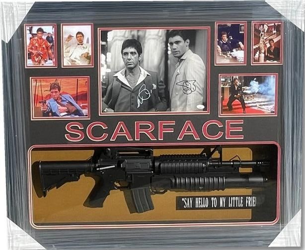 Al Pacino Steve Bauer Autographed Custom Framed 11x14 Photo Scarface W/ Prop JSA (1 of 5)