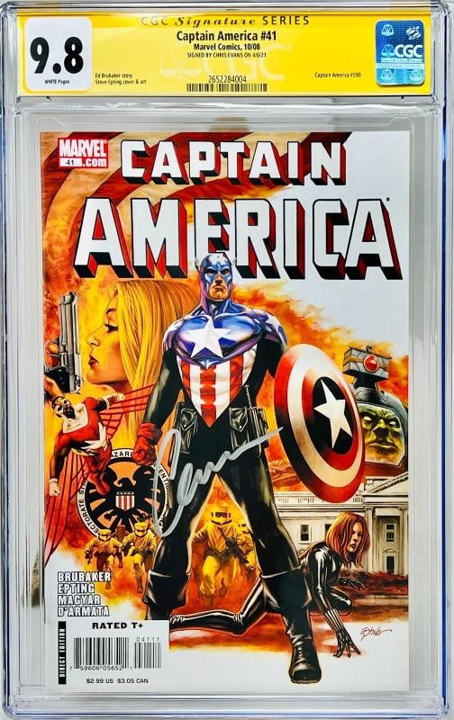 CGC Signature Series Graded 9.8 Captain America #41 Chris Evans Auto: Industry: Movies,Original/Reproduction: Original,Country of Origin: United States