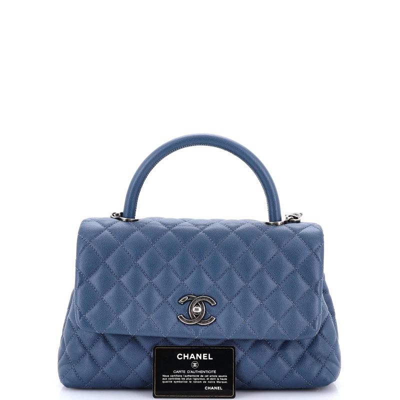 Chanel Coco Top Handle Bag Quilted Caviar Small - 2