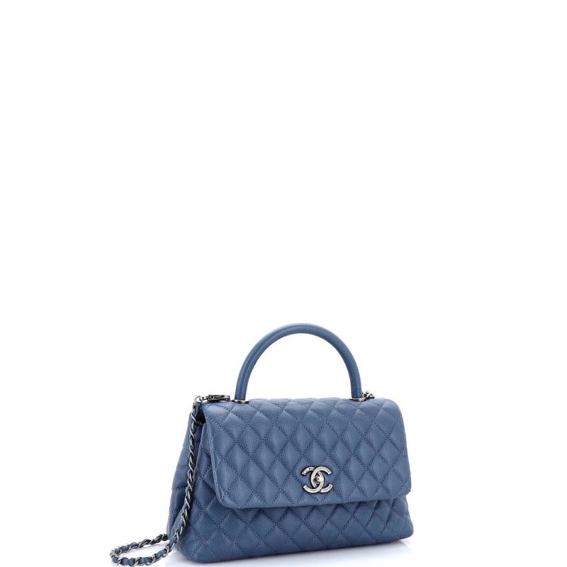 Chanel Coco Top Handle Bag Quilted Caviar Small - 3