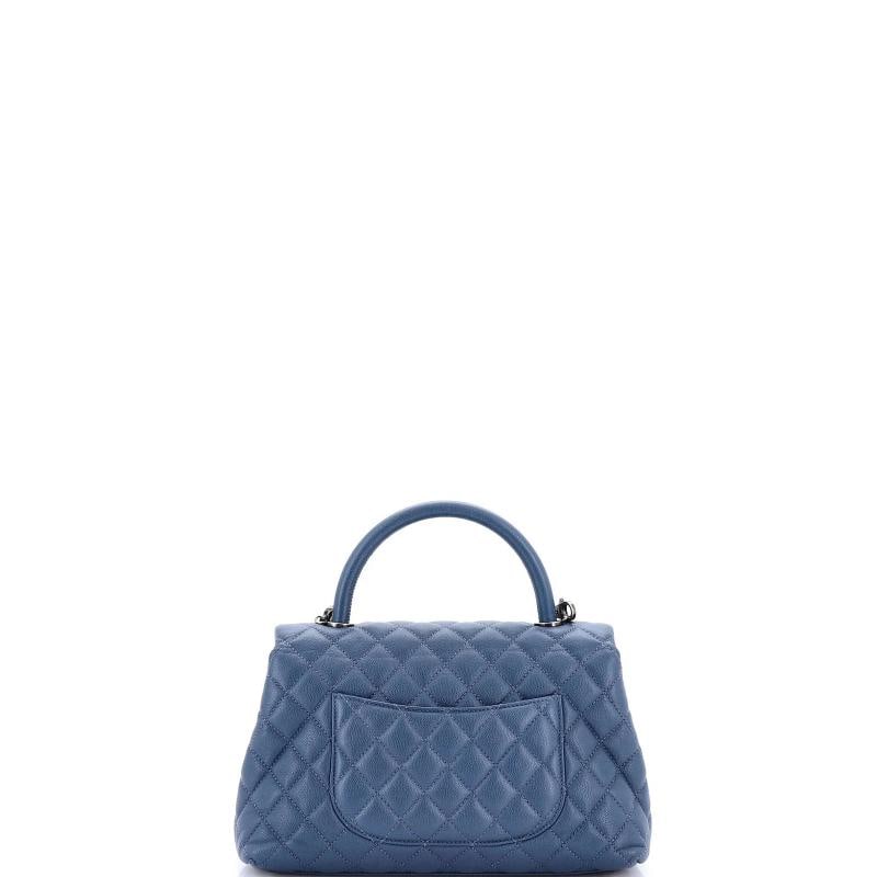 Chanel Coco Top Handle Bag Quilted Caviar Small - 4