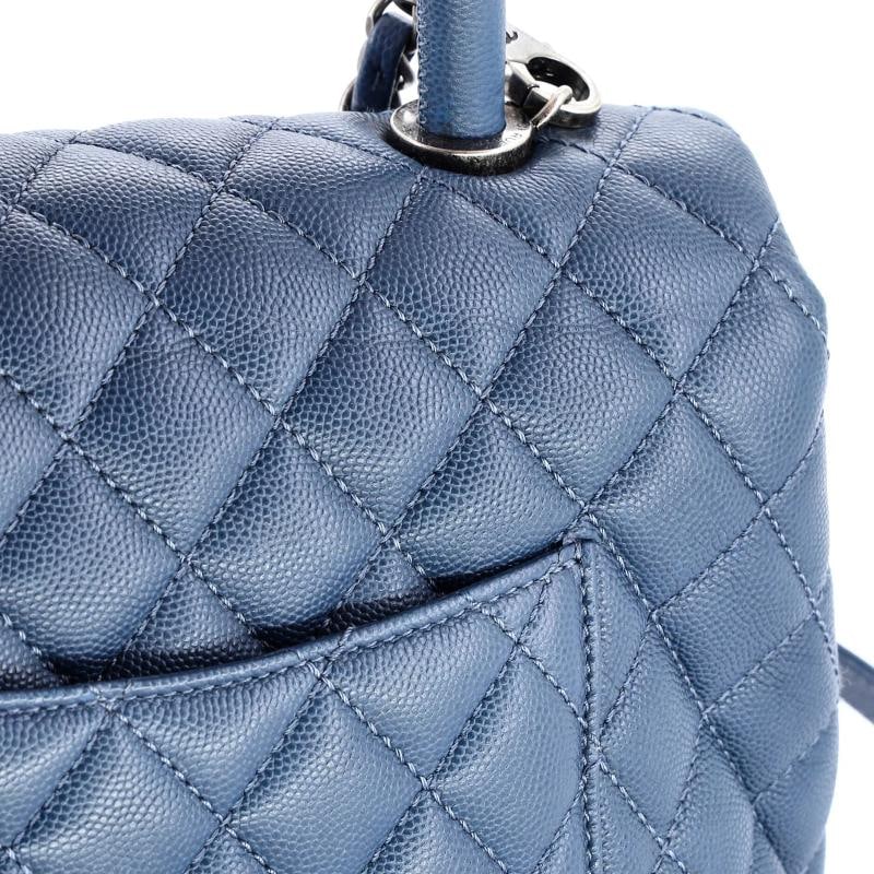 Chanel Coco Top Handle Bag Quilted Caviar Small - 8