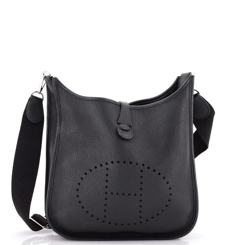 Hermes Evelyne Bag Gen III Clemence PM: Condition: Pre-owned - Good,Brand: Hermes,Exterior Material: Leather,Style: Cross Body Bags,Exterior Color: Black,Department: Women,Size: Pm,Accessories: With Strap