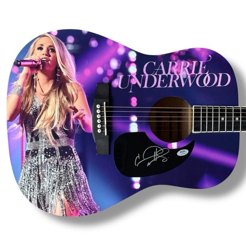 Carrie Underwood Signed Guitar Custom Graphics JSA COA Before He Cheats: Industry: Music,Signed: Yes,Autograph Authentication: James Spence (JSA),Original/Reproduction: Original,Country of Origin: United States