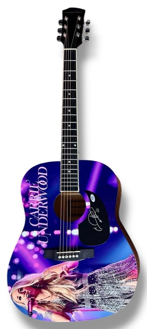 Carrie Underwood Signed Guitar Custom Graphics JSA COA Before He Cheats - 2