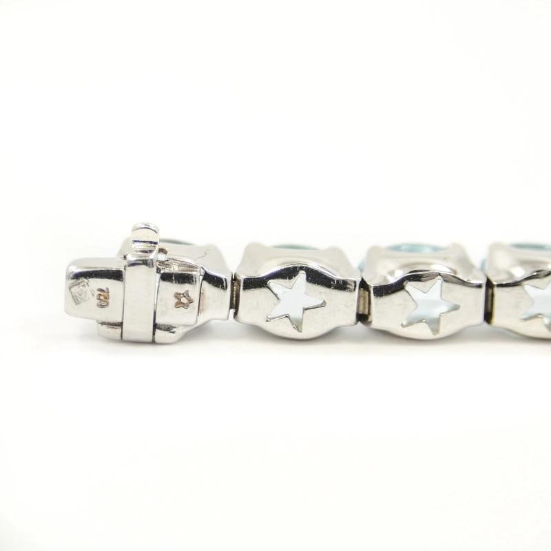 H.Stern Bracelet 25CT Aquamarine Stones 18K White Gold 17.7Gr Womens 7.5'' SALE - 4