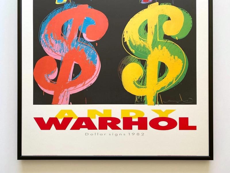 ANDY WARHOL ESTATE RARE 1989 1ST ED LITHO PRINT LRG FRAMED POSTER "$ SIGNS" 1982 - 3