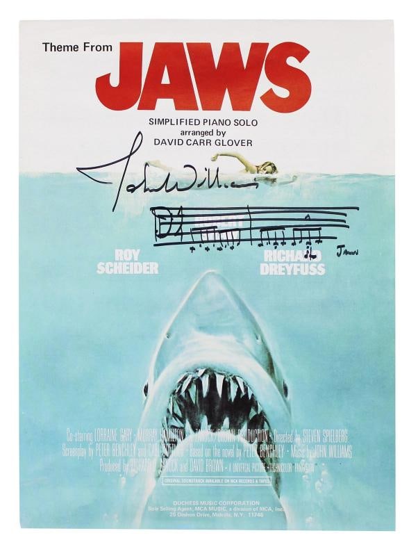 John Williams Signed Jaws Theme Music Sheet Booklet w/ Music Sketch BAS #AE13907 (1 of 5)