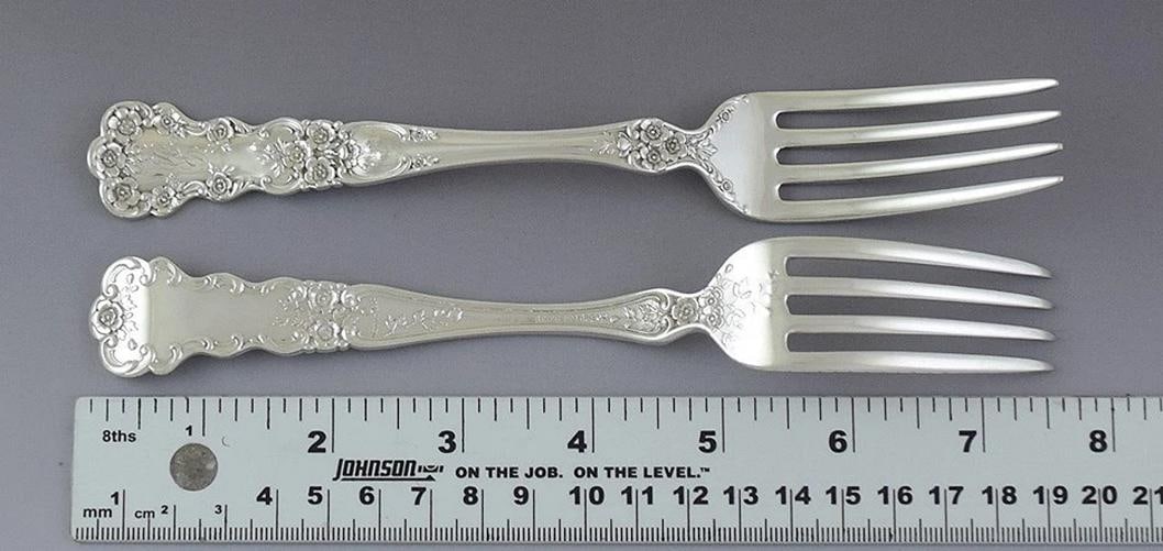 12 Gorham Sterling Silver Buttercup 1908 True Dinner Forks 7 1/2" - 3