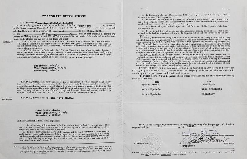 Brian Epstein The Beatles Signed 4 Page 8.5x11 1967 Contract BAS #AE13886: Industry: Music,Original/Reproduction: Original,Autograph Authentication: Beckett,PRODUCT_COA: Beckett,PRODUCT_SIGNED_BY_NAME: Brian Epstein,PRODUCT_SIGNED_BY_BRAND: The Beatles,Country of Origin: