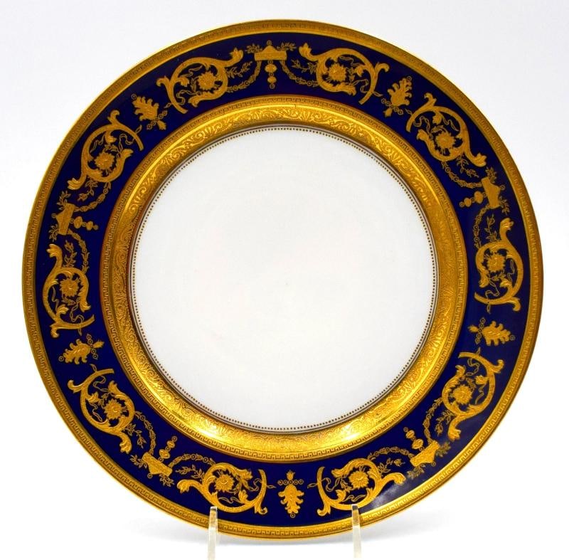 Theodore Haviland Limoges Imperator Cobalt Gold Encrusted Dinner Plate Fantastic (1 of 5)