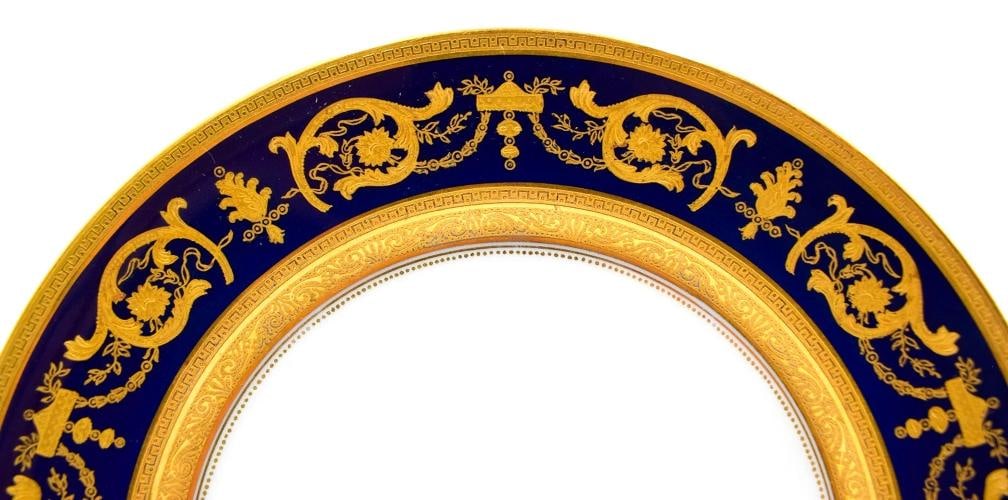 Theodore Haviland Limoges Imperator Cobalt Gold Encrusted Dinner Plate Fantastic - 2
