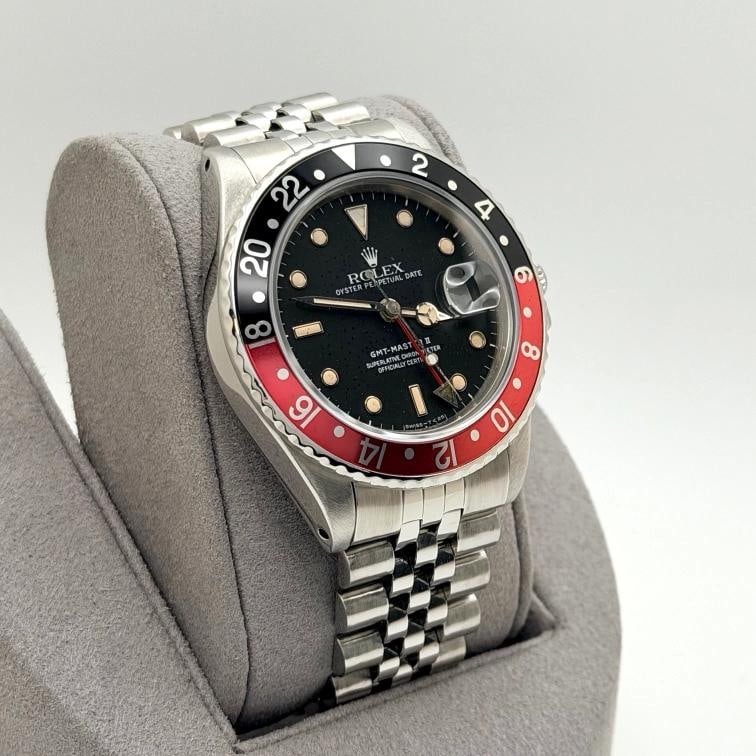 Rolex GMT Master II Fat Lady Coke 16760 40mm Black Dial Red Black Bezel Steel - 5