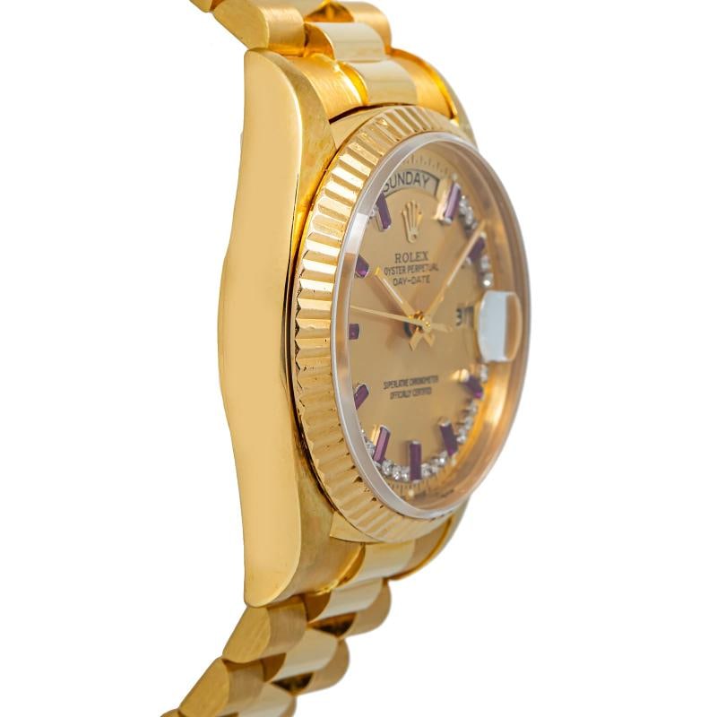 Rolex Day-Date 18038 Papers President 18k Ruby String Diamond Dial Watch 36mm - 4