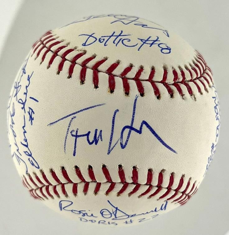 Tom Hanks A League of Their Own Cast Signed Baseball 15 Sigs JSA Certified: Sport: Baseball,Signed: Yes,Autograph Authentication: James Spence Authentication (JSA),Original/Reprint: Original,Product: Ball,Country of Origin: United States