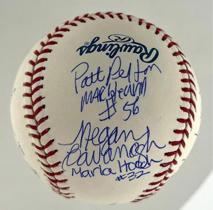 Tom Hanks A League of Their Own Cast Signed Baseball 15 Sigs JSA Certified - 2