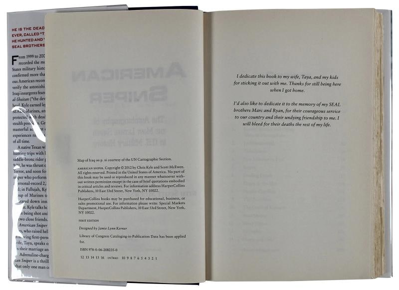 Chris Kyle & Taya Kyle Signed American Sniper 1st Ed Hardcover Book BAS #AB14676 - 6