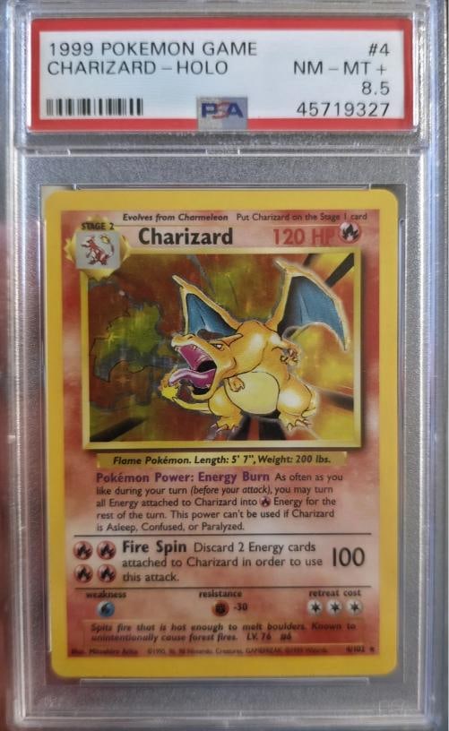 1999 POKEMON BASE SET UNLIMITED #4 CHARIZARD-HOLO PSA 8.5 (1 of 2)