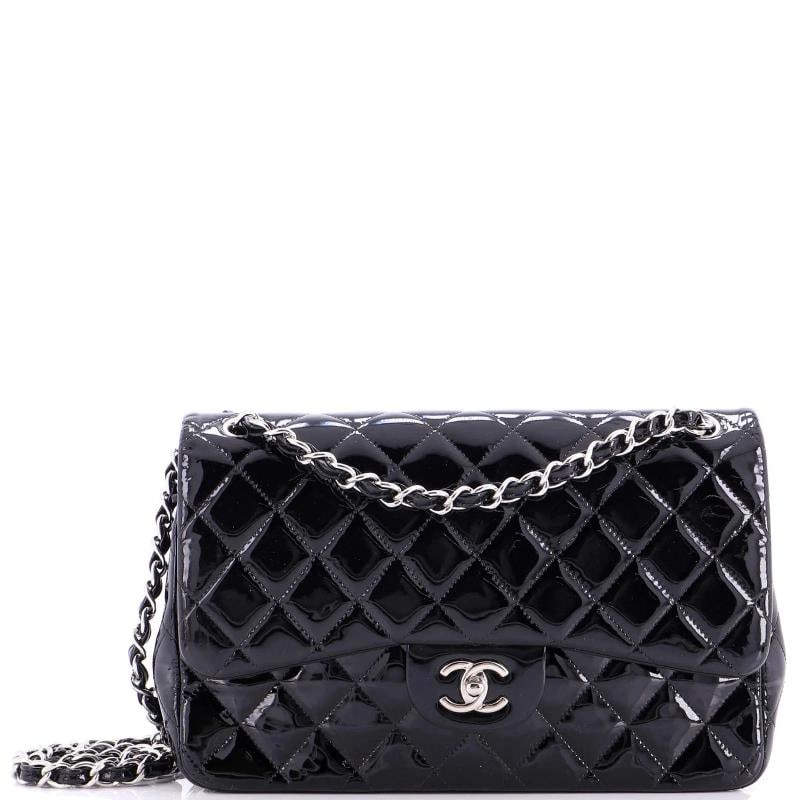 Chanel Classic Double Flap Bag Quilted Patent Jumbo: Condition: Pre-owned - Good,Brand: Chanel,Exterior Material: Patent Leather,Style: Shoulder Bags,Exterior Color: Black,Department: Women,Size: Jumbo