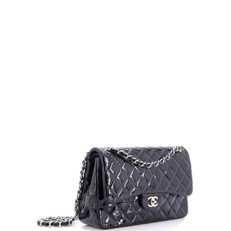 Chanel Classic Double Flap Bag Quilted Patent Jumbo - 2