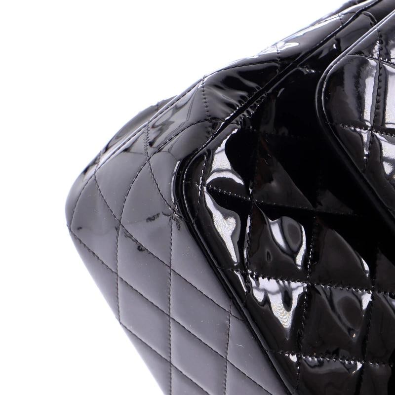 Chanel Classic Double Flap Bag Quilted Patent Jumbo - 6