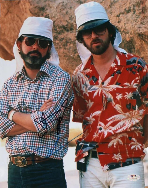 Steven Spielberg & George Lucas Indiana Jones Signed 11x14 Photo PSA #AO90339 (1 of 2)