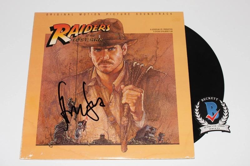 HARRISON FORD SIGNED RAIDERS OF THE LOST ARK MOVIE SOUNDTRACK VINYL BECKETT COA - 3