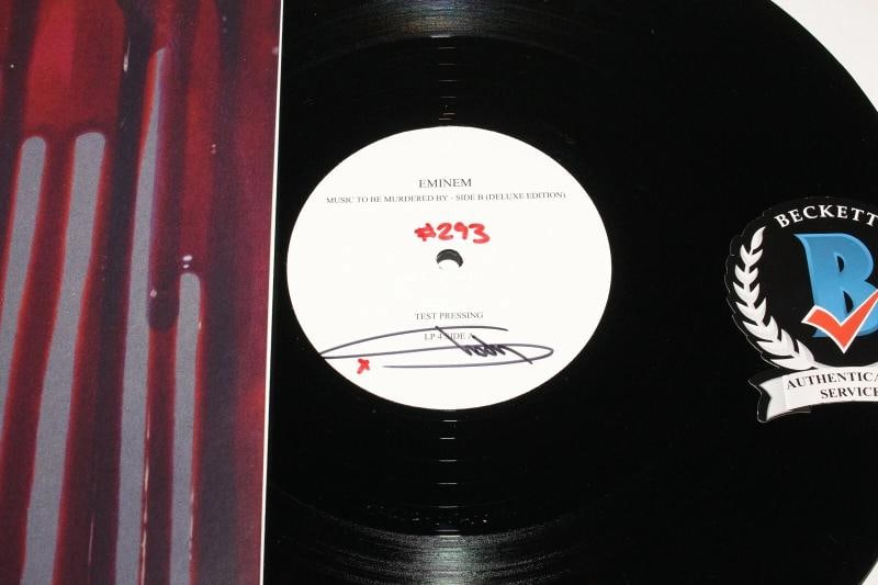 EMINEM SIGNED MUSIC TO BE MURDERED BY TEST PRESSING B VINYL ALBUM BECKETT COA - 2