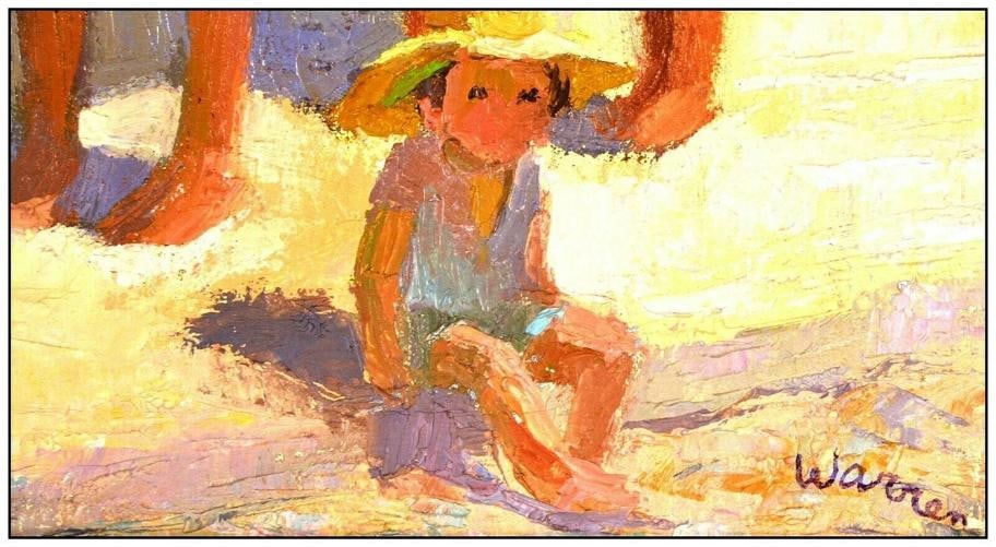 Betty Warren Original Painting Oil On Canvas Signed Children Portrait Framed Art - 3