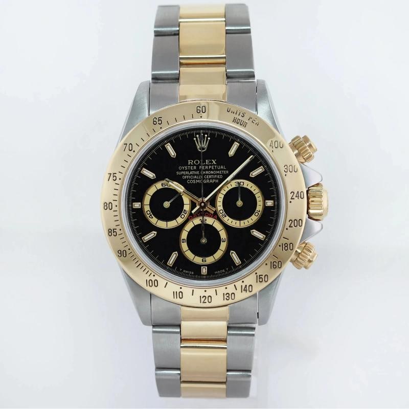 1997 MINT Rolex Daytona 16523 Zenith Black Yellow Gold Two Tone Watch Box - 2